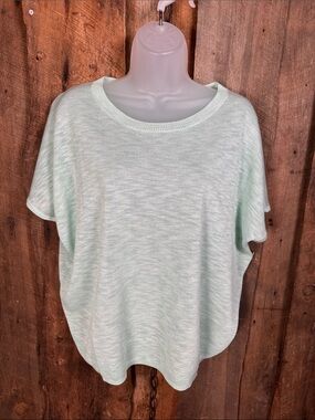 Ellen Tracy Mint Green Oversized Short Sleeve Knit Top